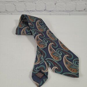 Jos A Bank Executive Collection 100% Silk Paisley Hand Printed Neck Tie 59"x3.5"